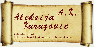 Aleksija Kuruzović vizit kartica